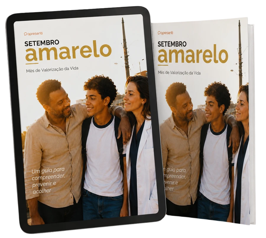 Mockup do e-book: Setembro Amarelo: Mês de Valorização da Vida